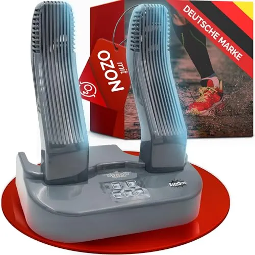 Elektrischer Schuhtrockner mit Aktivsauerstoff - Antibakteriell und Desinfizierend - Fußwärmer mit Ozon-Technologie zur Beseitigung von Bakterien und Gerüchen, ideal für Sneaker, Stiefel und Skischuhe. Kompakt und schnell einsatzbereit für frische, trockene Schuhe.
