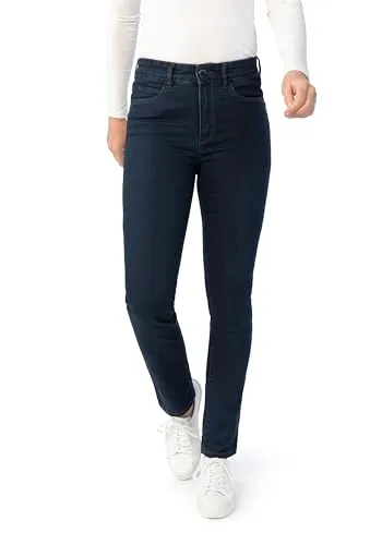 Stooker Women MILANO DENIM BASIC Damen 5-Pocket-Jeans Magic Shape Fit 42 (Länge 30) dark blue - Die Stooker Milano Jeans formt die Silhouette und sorgt für einen perfekten Sitz. Der Magic-Shape-Effect lässt den Bauch flacher und das Gesäß straffer wirken – ideal für Job und Freizeit!