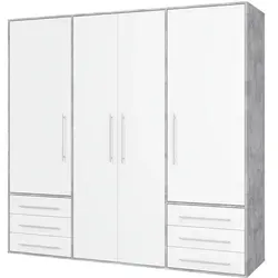 Grau Kleiderschrank 206x200 cm – Hochwertige Materialien - Eleganter Kleiderschrank in Grau, Maße: 206x200x53 cm. Ideal für stilvolle Aufbewahrung. Profitieren Sie von 0% Finanzierung und 3% Rabatt mit Kundenkarte im Möbel-Kraft Online-Shop.