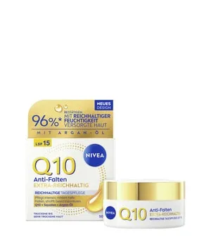 NIVEA Q10 Anti-Falten Power Tagescreme LSF 15, 50 ml - Die NIVEA Q10 Anti-Falten Tagescreme LSF 15 bietet intensive Feuchtigkeit und schützt die Haut vor lichtbedingter Alterung. Ideal für trockene Haut, sorgt sie für ein glattes Hautgefühl und ein strafferes Aussehen.