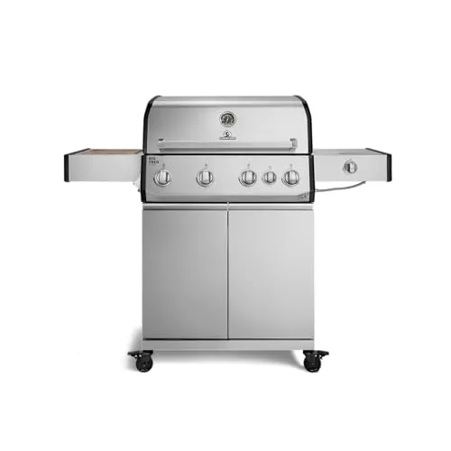 BURNHARD® Gasgrill Big FRED Deluxe 4-Brenner, 21,2 kW - Vielseitiger Gasgrill mit 4 Edelstahl-Brennern für gleichmäßige Hitze und perfekte Grillergebnisse. Mit großer Grillfläche für bis zu 15 Personen und praktischer Piezo-Zündung für schnelles Anzünden.