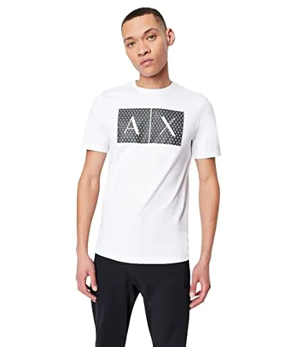 Armani Exchange Herren 8nztck T-Shirt - Weiß, XL - T-Shirt für Herren aus 100% Baumwolle, bequem und stylisch mit modernem Print, perfekt für lässige Looks.