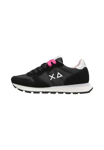 SUN68 Baskets Basses en Cuir Z36201, Noir, 36 EU