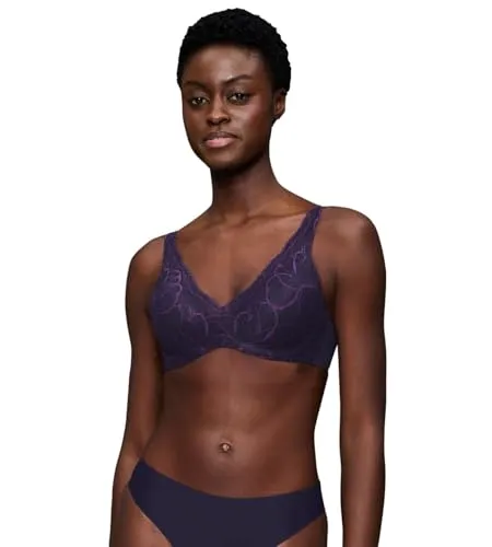 Triumph Body Make-Up Illusion Lace WP BH Damen, Blau (Prussian Blue), 70D - Funktionsunterwäsche mit tiefem Dekolleté, flexiblen Bügeln und integriertem Padding für perfekten Lifting-Effekt und hohen Tragekomfort.