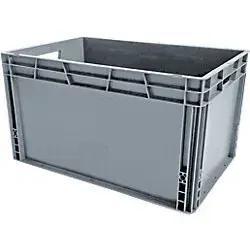 Viso E series Kunststoff Transportbox 65 L Grau - Robuste Transportbox mit 65 l Volumen, ideal für die Aufbewahrung und Organisation. Stapelbar und temperaturbeständig von -20 °C bis +70 °C, perfekt für vielseitige Anwendungen.
