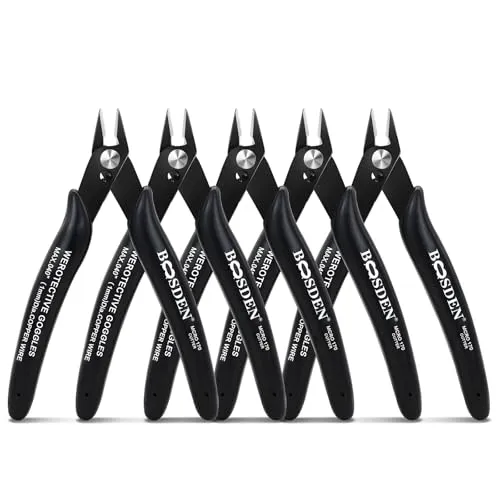 Bündigschneiderzange, 5er-Pack, Zoll kleine Drahtschneider, BOOSDEN 170 Cutters Cutter Mikroschneider, für Bastelarbeiten, Modelle, Kabelbinder-Schere, Nipper, elektronische Seite (BSD-T045)