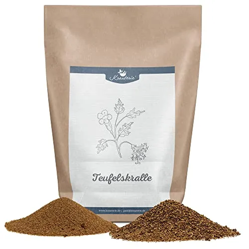 Krauterie Teufelskralle für Hunde, Einzelfuttermittel für Hunde (100 g), Afrikanische Teufelskralle Pulver in Spitzenqualität