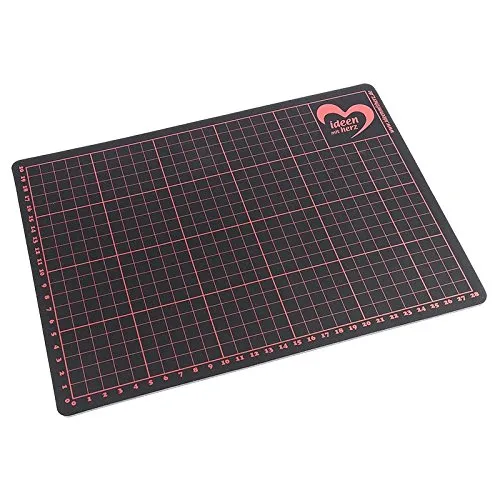 Ideen mit Herz Schneidematte, selbstheilend, Ideen-mit-Herz-Design | mit Bemaßung, Zentimetereinteilung | schnittfeste Arbeits-Unterlage zum Basteln, Scrapbooking, Modellbau (Din A4 | 30 x 22 cm)