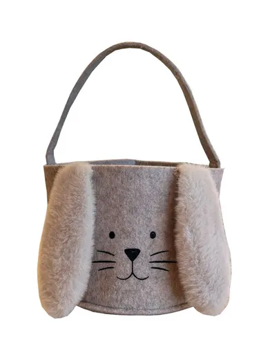 foolonli Osternest Osterkorb Filz Beige Hase mit Ohren Ostertasche Körbchen Ostern Tasche