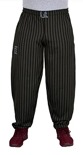 ESRA Herren Bodybuilding Hose Sporthose gestreift - Trainingsbekleidung mit elastischem Bund und 2 Taschen, bietet viel Bewegungsfreiheit für optimale Performance beim Training.