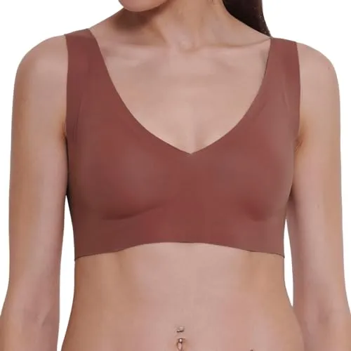 Sloggi Damen Zero Feel 2.0 Bralette, Burnt Henna, S - Funktionsunterwäsche mit V-Ausschnitt und atmungsaktiven Pads für mittleren Halt. Die gebürstete Oberfläche sorgt für ein besonders weiches Tragegefühl.