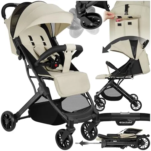 tectake® Buggy-Kinderwagen - Kinderwagen mit Einhand-Klappmechanismus und 5-Punkt-Gurt für höchsten Komfort und Sicherheit, ideal für Alltag, Reisen und Shopping.