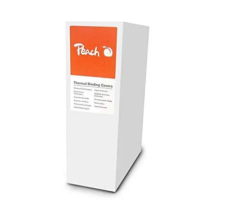 Peach Thermobindemappen 510187 - A4, 8mm, 80 Blatt, weiß, 80 Stück - Bindeumschläge für Bindemaschinen mit hervorragenden Klebeeigenschaften und schneller Abkühlzeit, ideal für professionelle Präsentationen und Dokumentationen.