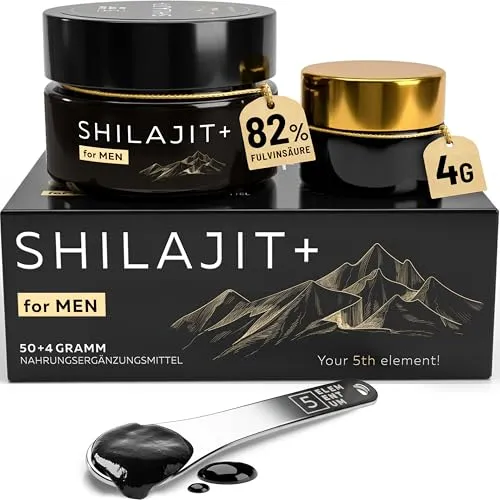 Shilajit Original Himalaya für Männer – Hochdosiert mit 82% Fulvinsäure - Pflanzliches Ergänzungsmittel Triphala, handgeerntet aus 6000m Höhe, geprüft und rein – ideal für Männer, die Wert auf höchste Qualität legen.