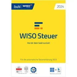 Buhl Data WISO Steuer 2024 Software - Office-Software mit Steuer-Automatik: WISO Steuer 2024 füllt die meisten Felder deiner Steuererklärung 2023 automatisch aus – einfach und zeitsparend!