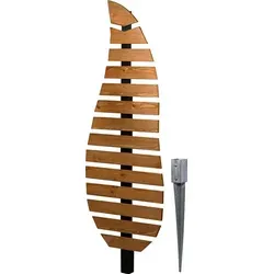 dobar® Green Label Rankhilfe Komplexus - Zweifarbige Holz-Rankstütze für Kletterpflanzen - Robuste Rankhilfe aus Kiefernholz, ca. 58,5 x 6 x 175 cm, mit sicherem Erdspieß für stabilen Halt. Ideal für Ihren Garten und im ansprechenden Blattform-Design.