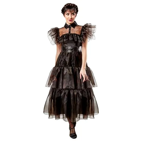 Rubie's Damen Wednesday Rave 'N Dance Kostüm Kleid - Kostüm-Outfits für Erwachsene, ideal für Halloween und Fantasiespiele mit blendfreier Oberfläche.