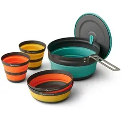 Sea to Summit Frontier UL Collapsible Pot Cook Set 2 Person - Outdoorküche und Campingkocher – Kompaktes 5-teiliges Set mit 1,6 l Kessel, faltbar auf nur 6,3 cm, ideal für 2 Personen, BPA-frei und langlebig aus Edelstahl.