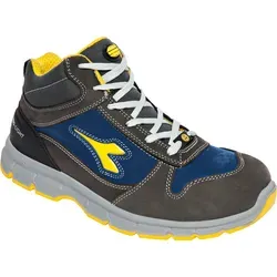 Diadora Utility Run Mid S3S, Sicherheitsschuhe Unisex - Dunkelgrau/Dunkelblau/Gelb - 39 EU