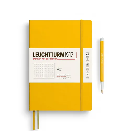 Notizbuch Medium (A5), Softcover, 123 nummerierte Seiten, Sunflower, dotted