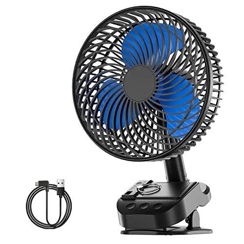 ATEngeus 4 in 1 USB Ventilator - USB-Ventilatoren mit 10000 mAh Akku für bis zu 50 Stunden Laufzeit, multifunktional als Tisch-, Clip- oder Deckenventilator, ideal für Zuhause und unterwegs.