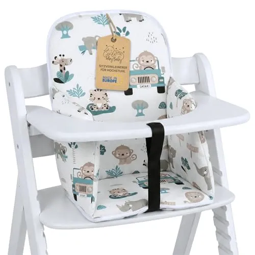 Sitzverkleinerer für Hochstuhl - Kinder Sitzauflage für Hauck und Stokke - 🧸 Ideal für Babys von 6 bis 36 Monaten, bietet dieser Sitzverkleinerer stabilen Halt und eine ergonomische Sitzhaltung. Rutschfeste Unterseite und pflegeleichter Stoff machen ihn perfekt für den täglichen Einsatz.