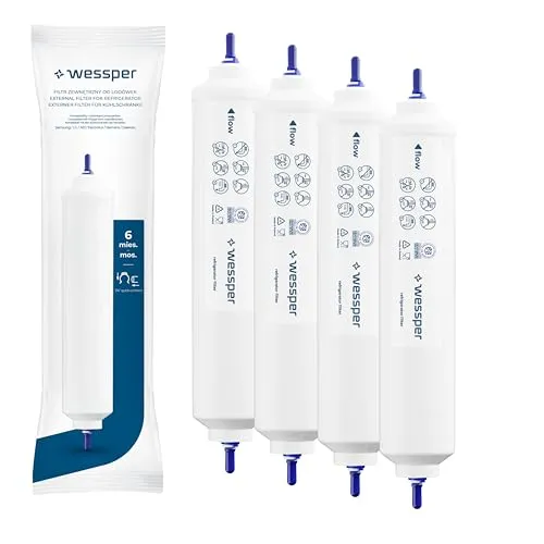 Wessper Kühlschrank Wasserfilter Ersatz für Samsung Side By Side, LG, AEG, HAIER, Whirpool, DA29-10105J, HAFEX/EXP, DA99-02131B, WSF-100, EF9603, USC-100, 4 Stück