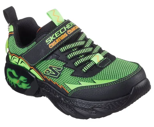 SKECHERS "CREATURE-CRAWLERS" Kinder Sneaker, Gr. 30, bunt - Sportlicher Blink-Klettschuh mit coolem animal-print Motiv und kontrastfarbenen Details, ideal für aktive Kinder. Inklusive Größenschablone zum Download.