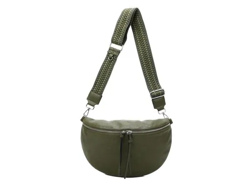 ITALYSHOP24 Schultertasche Damen Brusttasche Umhängetasche CrossBody Lederoptik Bag + Muster Gurt, Messenger Hüfttasche Bodybag Gürteltasche Bauchtasche / leicht Gewicht