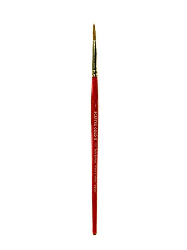 Winsor & Newton 5181705 Sceptre Gold II Künstler Aquarellpinsel mit hoher Farbtragekapazitat & exzellenter Sprungkraft, Serie 101 - Rundpinsel, kurzer Stiel, Nr.5 - 3mm