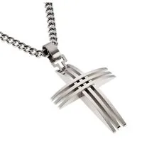 Zeeme Stainless Steel Halskette mit Kreuz-Anhänger 70cm - Halsketten aus hochwertigem Edelstahl, unisex und ideal für jeden Anlass - stilvoll und langlebig.