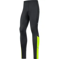GOREWEAR R3 Thermo Lauftights Herren - black-neon yellow, Größe S - Hochwertige Lauftights für Herren mit elastischem Material und atmungsaktiven Mesh-Einsätzen für optimalen Komfort beim Laufen.