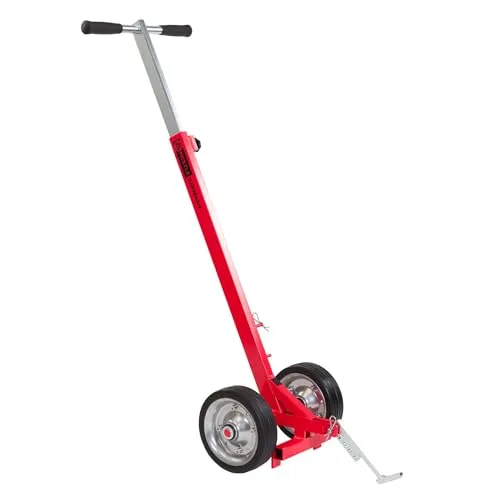 Kanaldeckelheber L.980-1480mm fahrbar rot pulv.NESTLE - Robuster Haken zum sicheren Anheben von Kanaldeckeln, verstellbar von 980 bis 1480 mm und ideal für professionelle Anwendungen.