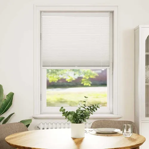 vidaXL Plissee 90x150cm Weiß - Klemmfix Faltrollo - Plissee als Verdunklungsrollo, flexibler Sonnen- und Sichtschutz, einfach ohne Bohren zu montieren, ideal für jedes Zimmer.