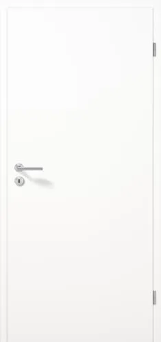 Hochwertige Zimmertür - Komplettpaket (Zarge + Griff) - Innentür - Walzlackoberfläche - Weiß RAL 9010 - Röhrenspan - Höhe 1985 mm (Weiß I Breite 860 mm I DIN Links, Wandstärke 100 mm (98-117 mm))