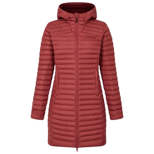Berghaus Nula Micro Long Jacke für Damen - Rot (LZ2) - Die Berghaus Nula Micro Long Jacke vereint stilvolles Design und Funktionalität. Mit wasserabweisender Isolation, verstellbarer Kapuze und elastischen Bündchen ist sie der perfekte Begleiter für Outdoor-Abenteuer bei kühlerem Wetter.