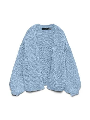 VERO MODA VMMAYBE Strickjacke für Damen - Moderne Strickjacke mit Langarm und Rundhalsausschnitt, gefertigt aus 100% recyceltem Polyester – ideal für nachhaltige Modebewusste.