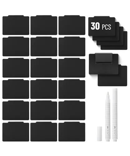 Mr. Pen- Basket Labels Clip On Set, 32 pcs, 30 Removable Bin Labels Clip On with 2 Chalk Markers, Back to School Supplies