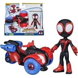 Marvel Spidey & seine Super-Kumpel Figur Miles Morales mit Techno Racer F1941 - Entdecken Sie die Abenteuer von Miles Morales mit dem Techno Racer! Diese detailreiche Spielfigur bringt Action und Spaß in jedes Spielzeugset und ist ideal für Kinder ab 3 Jahren.