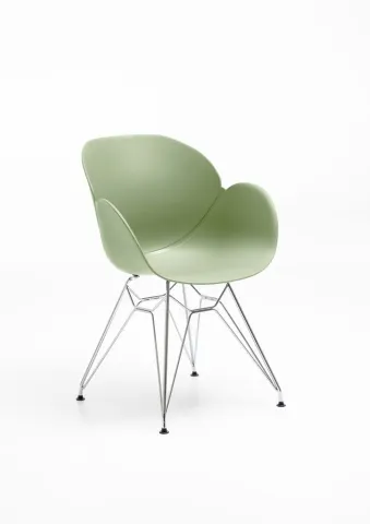 Niehoff Möbel Indoor Sushi Schalensessel verchromt, Sitzschale pastel green - Eleganter Schalensessel mit verchromtem Gestell und komfortabler Sitzhöhe von 48 cm. Ideal für stilvolle Akzente in Ihrem Wohnraum.