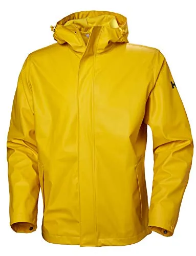 Helly Hansen Moss Regenjacke für Herren – Wasserfest und Winddicht in Essential Gelb, Größe L - Funktionsjacke, inspiriert vom Original Fischer-Regenmantel. Hält Sie dank Helox+-Technologie selbst bei strömendem Regen trocken und ist ideal für Outdoor-Aktivitäten.
