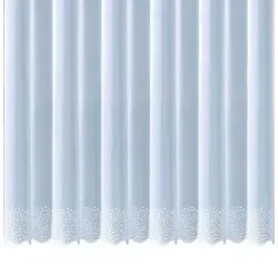 Weckbrodt Gardine Duisburg, Kräuselband (1 St), transparent, Voile, echte Stickerei, Voile, transparent, Bordüre, Kante, gebogt, Store weiß 450 cm x 145 cm