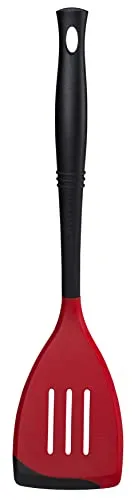 Le Creuset Pfannenwender, schwarz/rot Silikon - Pfannenwender aus hochwertigem Silikon, hitzebeständig und ideal für empfindliche Oberflächen, perfekt für Ihre Kochkünste.
