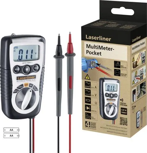 Laserliner MultiMeter-Pocket Hand-Multimeter - Elektrische Messgeräte: Kompaktes Hand-Multimeter mit nachhaltiger Konstruktion, ideal für präzise Messungen unterwegs.