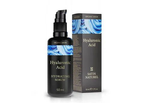 Satin Naturel Hyaluron Serum hochdosiert 50ml - Anti Aging Gesichtsserum - Gesichtsseren mit hochdosierter Hyaluronsäure und Bio Aloe Vera für intensive Feuchtigkeit und Faltenreduktion. Ideal für Männer und Frauen, Made in Germany.