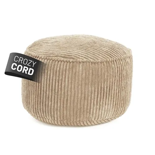 Lumaland Sitzsack Pouf Cord 50L | 3-in-1 Hocker, Tischchen & Fußschemel für gemütliches Chillen - Sitzsäcke: Der Lumaland Pouf Cord vereint Hocker, Tischchen & Fußschemel in einem stylischen Design. Mit leichtem Gewicht und pflegeleichtem Material ideal für jedes Zuhause.
