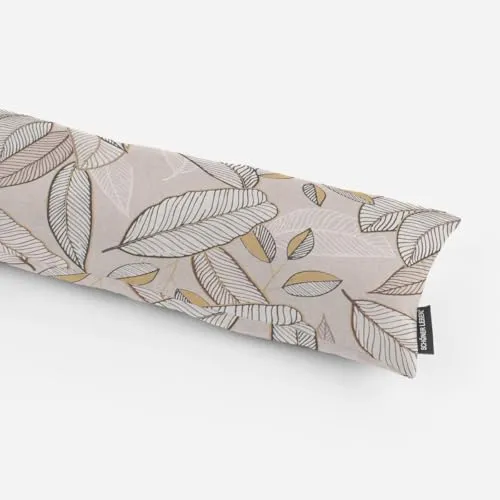 SCHÖNER LEBEN. Zugluftstopper Neflier Blätter abstrakt Natur Gold, 110 cm - Halten Sie kalte Luft draußen und Ihr Zuhause warm! Dieser handgefertigte Zugluftstopper ist nicht nur funktional, sondern auch ein stilvolles Element für jedes Zimmer. Waschmaschinengeeignet und in verschiedenen Längen erhältlich.