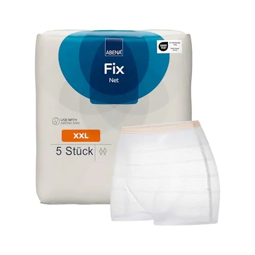 ABENA Netzhosen 5er-Pack, Größe 2XL, OEKO-TEX zertifizierte Fixierhosen für Wochenbett- oder Inkontinenzvorlagen. Atmungsaktiv und waschbar für sicheren Schutz. Netz-Hosen, Postpartale-Fixierhosen