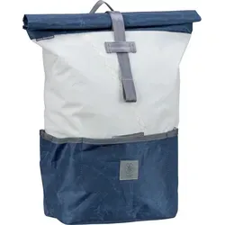 360° Taschen Lotse Wickelrucksack in Weiß/Blau - Rucksack für Schule und Freizeit mit anpassbarem Wickeldesign, geräumigem Hauptfach und gepolstertem Laptopfach – ideal für Stadt und Land.