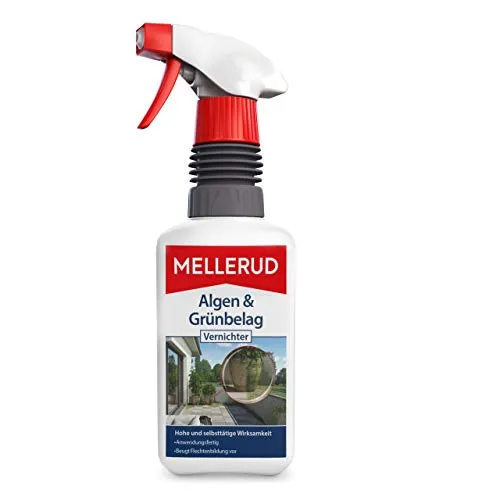 Mellerud Grünbelagentferner 500ml - Algen Vernichter und Reinigungsmittel - Gebrauchsfertiger Grünbelagentferner für Stein, Holz, Kunststoff und mehr. Beseitigt Algen und Grünbeläge tiefenwirksam und beugt der Flechtenbildung vor. Ideal für Kleinflächen und einfach in der Anwendung.